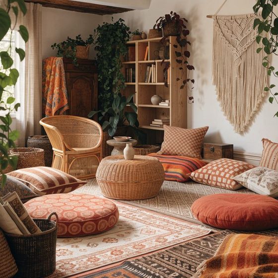 A bohemian living room